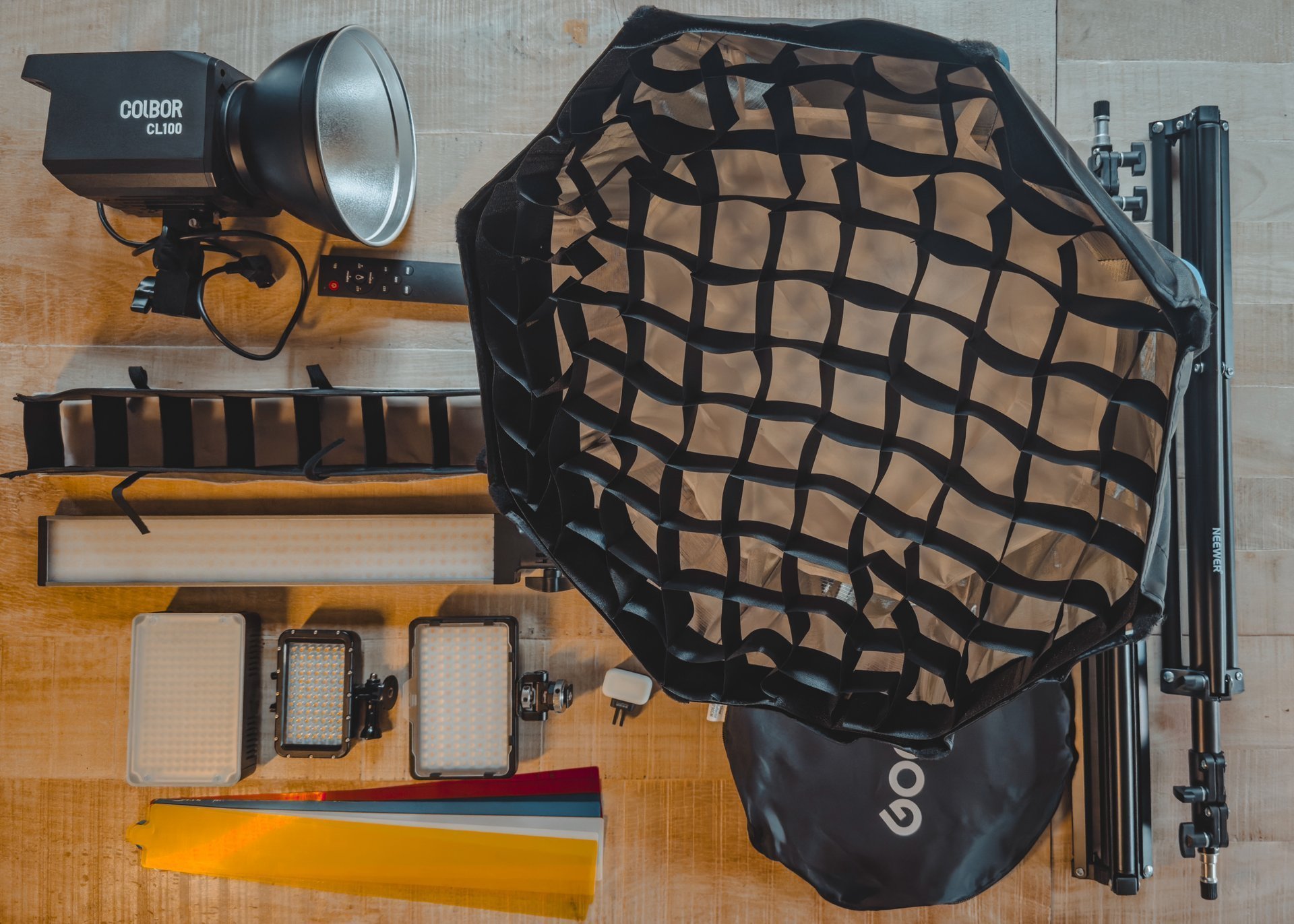 Kit d'éclairage vidéo professionnel LED